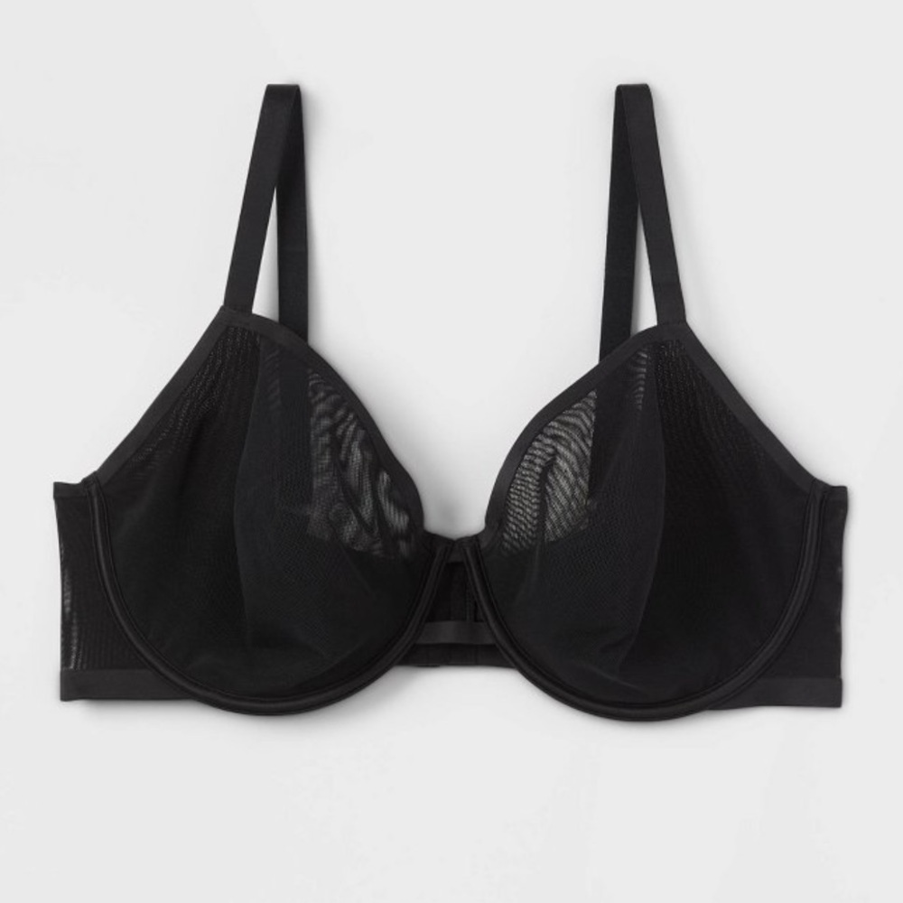 Auden Unlined Demi Coverage Underwire Bra Black Size 36D